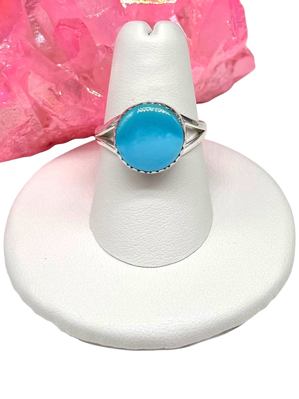Aztec Mountain Turquoise Ring Size 7 Solid 925 Sterling Silver